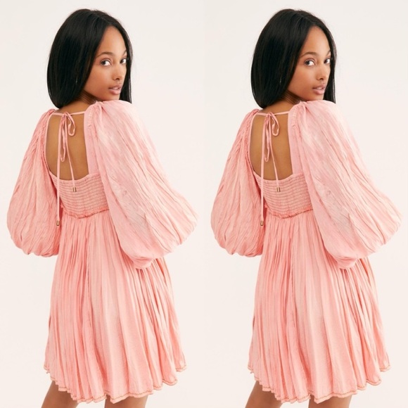 Free People Sahara Salmon Pink Mini Dress - Picture 2 of 10
